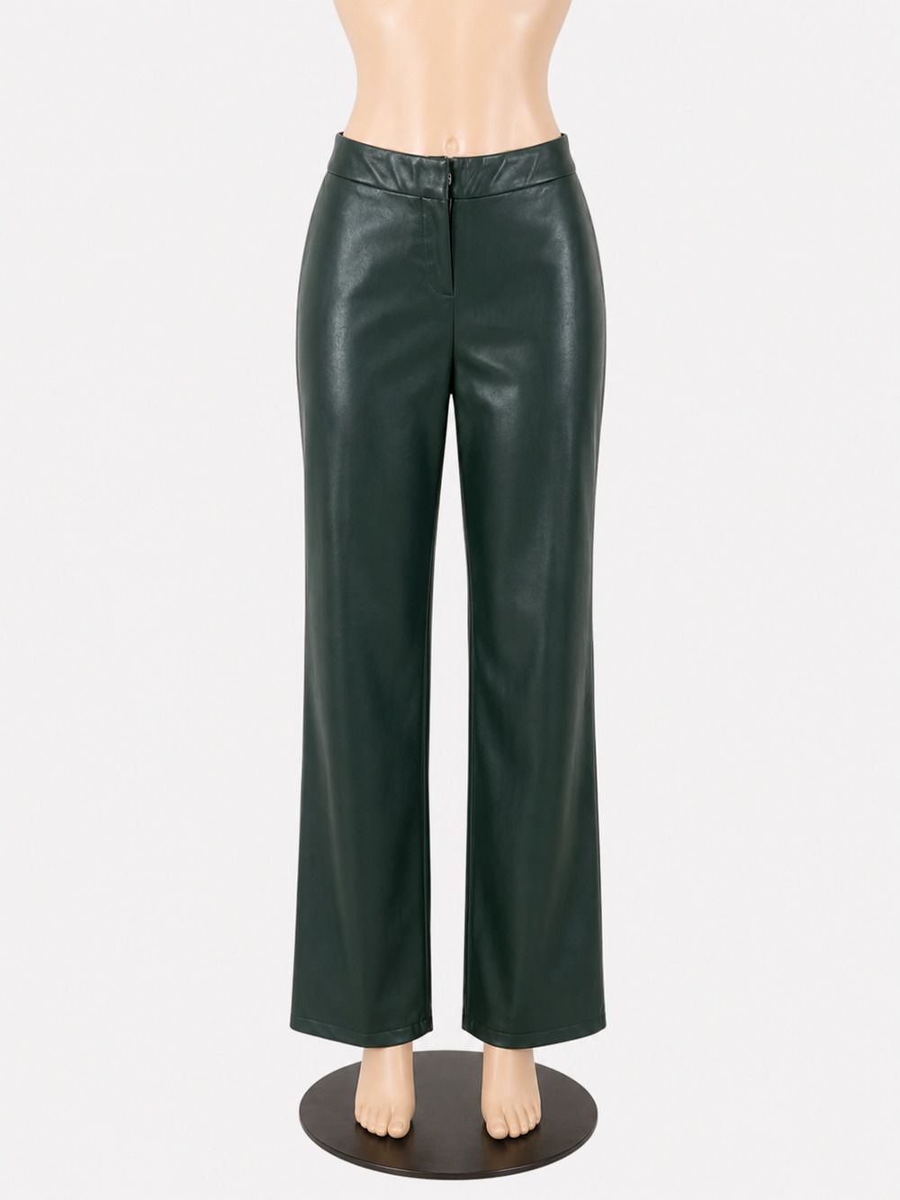 Le Lis Olive Green Faux Leather High Waisted Wide Leg Pants Size XS